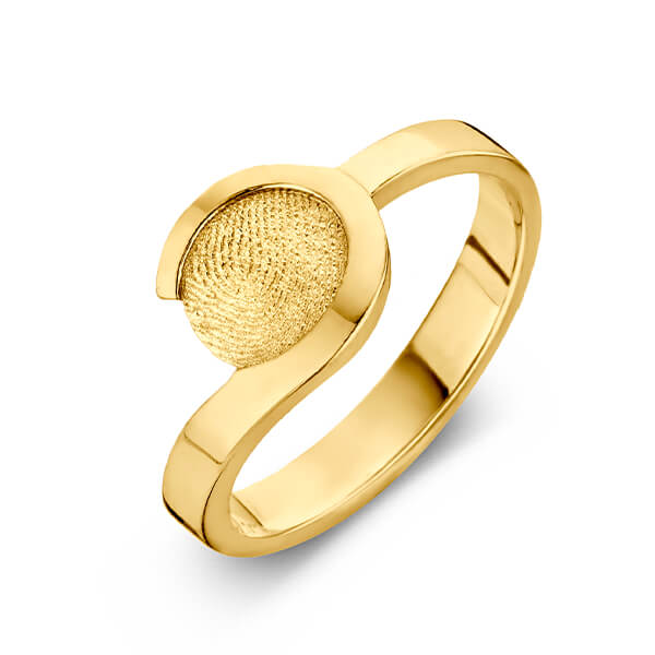 Bestattungshaus Fieber, Erinnerungsstücke, Ring mit Fingerabdruck vom Verstorbenen, Gold